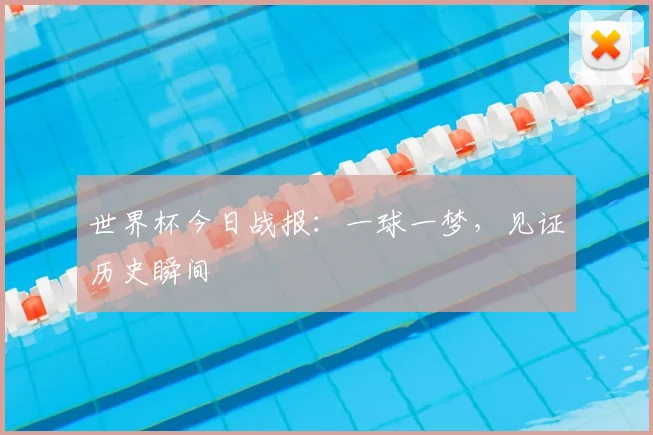 世界杯今日战报：一球一梦，见证历史瞬间